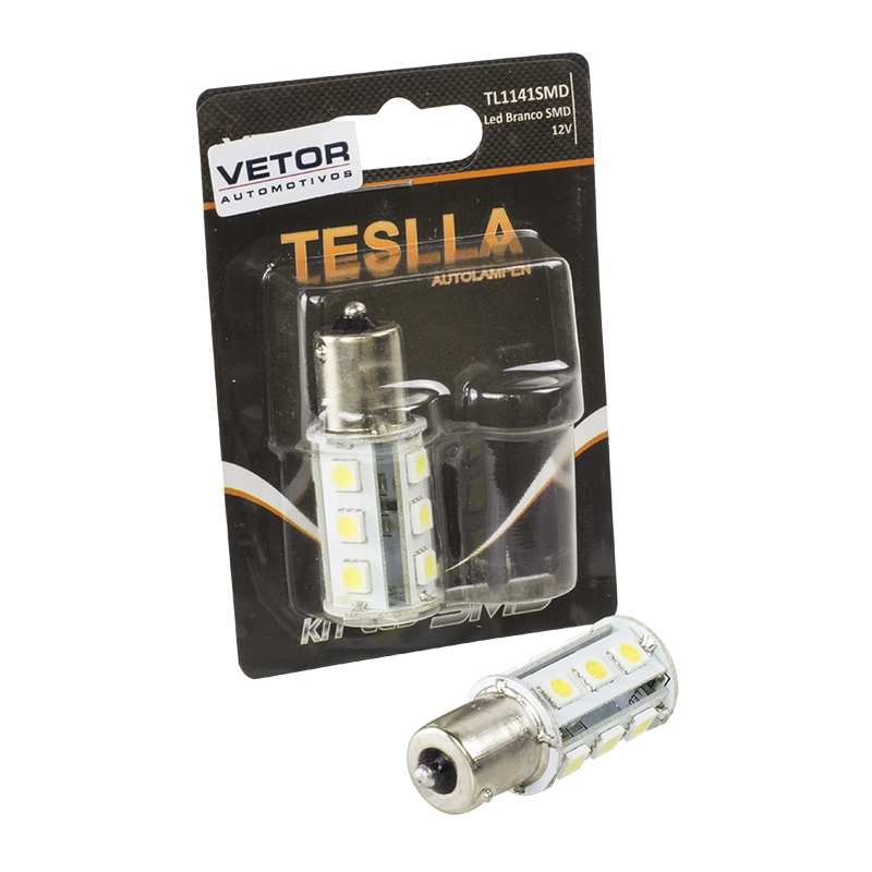 Par Lâmpada Super LED Ultra Branca 12V - Teslla - Tl1141Smd