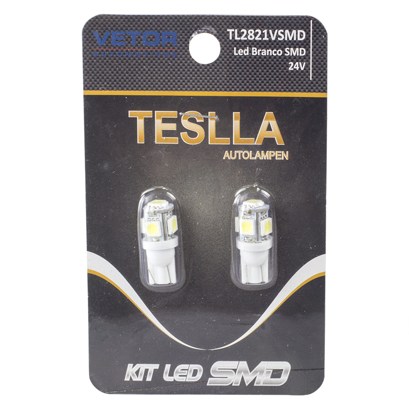 Par Lâmpada Super LED Ultra Branca 24V - Teslla - Tl2821Vsmd