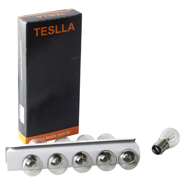 10 Lâmpadas Amarela 12V 21/5W - Teslla - T1176