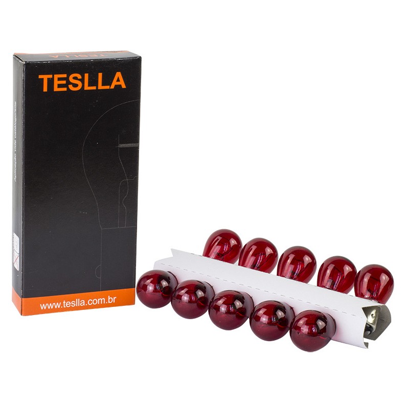 10 Lâmpadas Vermelha 12V 21/5W - Teslla - T1034Avm