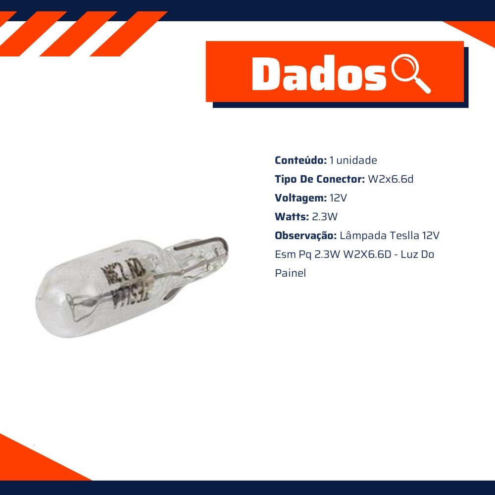 10 Lâmpadas 12V 2,3W - Teslla - T2723