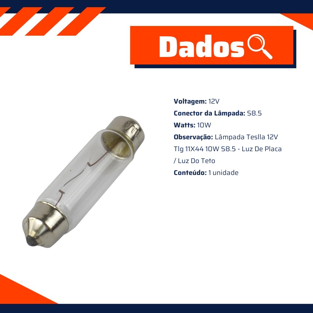 10 Lâmpadas 12V 10W - Teslla - T2715