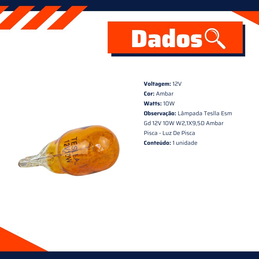 10 Lâmpadas Luz de Pisca para Honda Biz 125 - Teslla - T921Ab