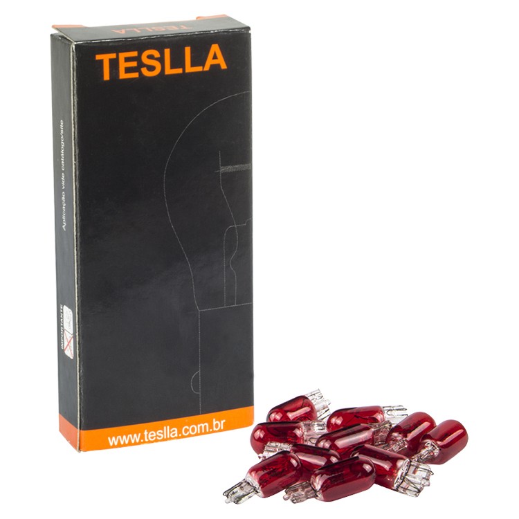 10 Lâmpadas Vermelha 12V 5W - Teslla - T2825Vm