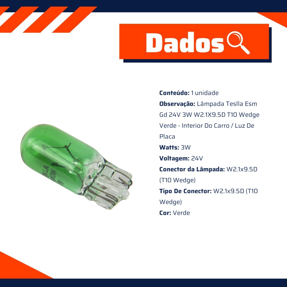 10 Lâmpadas Interior do Carro Luz de Placa para Volkswagen Gol - Teslla - T2821Vvd
