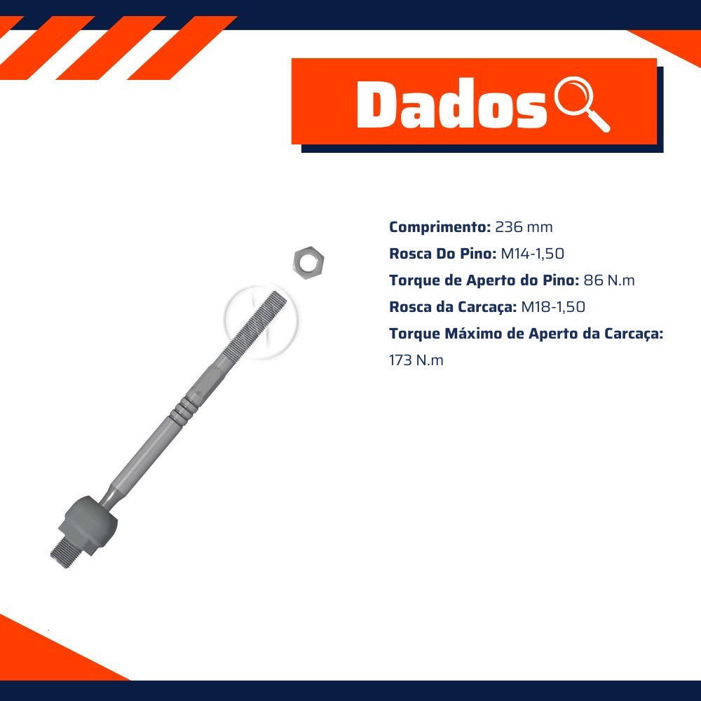 Terminal Axial para Honda City e FIT - ZM - 170.116.43