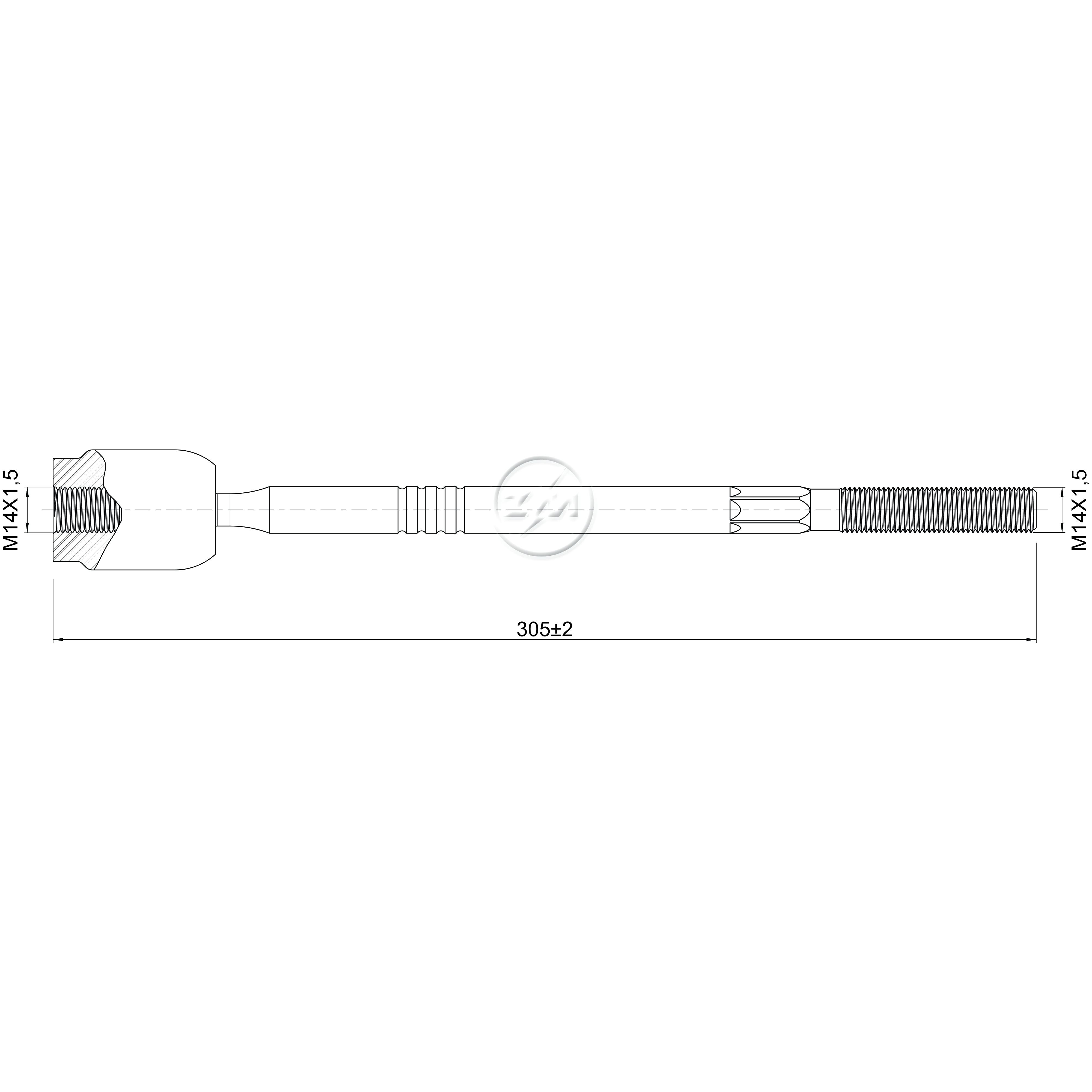Terminal Axial para Chrysler NEON e Hyundai Excel - ZM - 170.120.40
