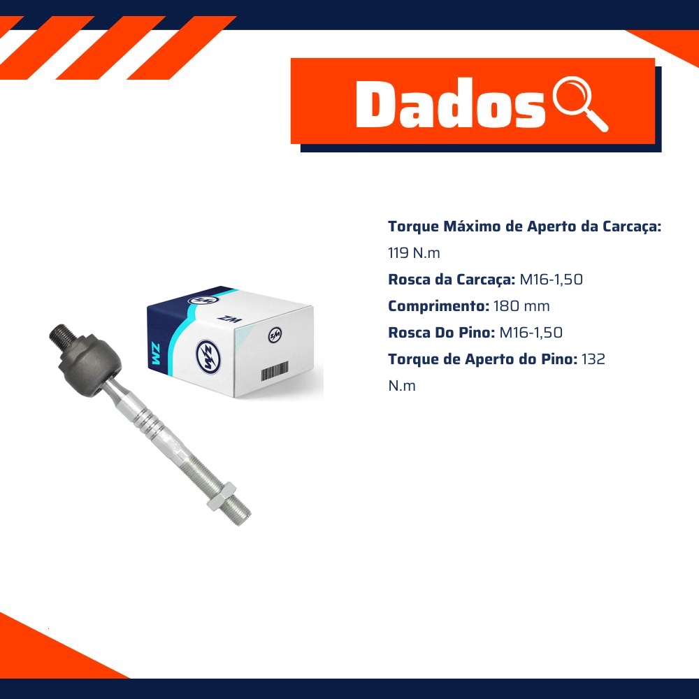 Terminal Axial para Hyundai IX35 e KIA Sportage - ZM - 170.218.39