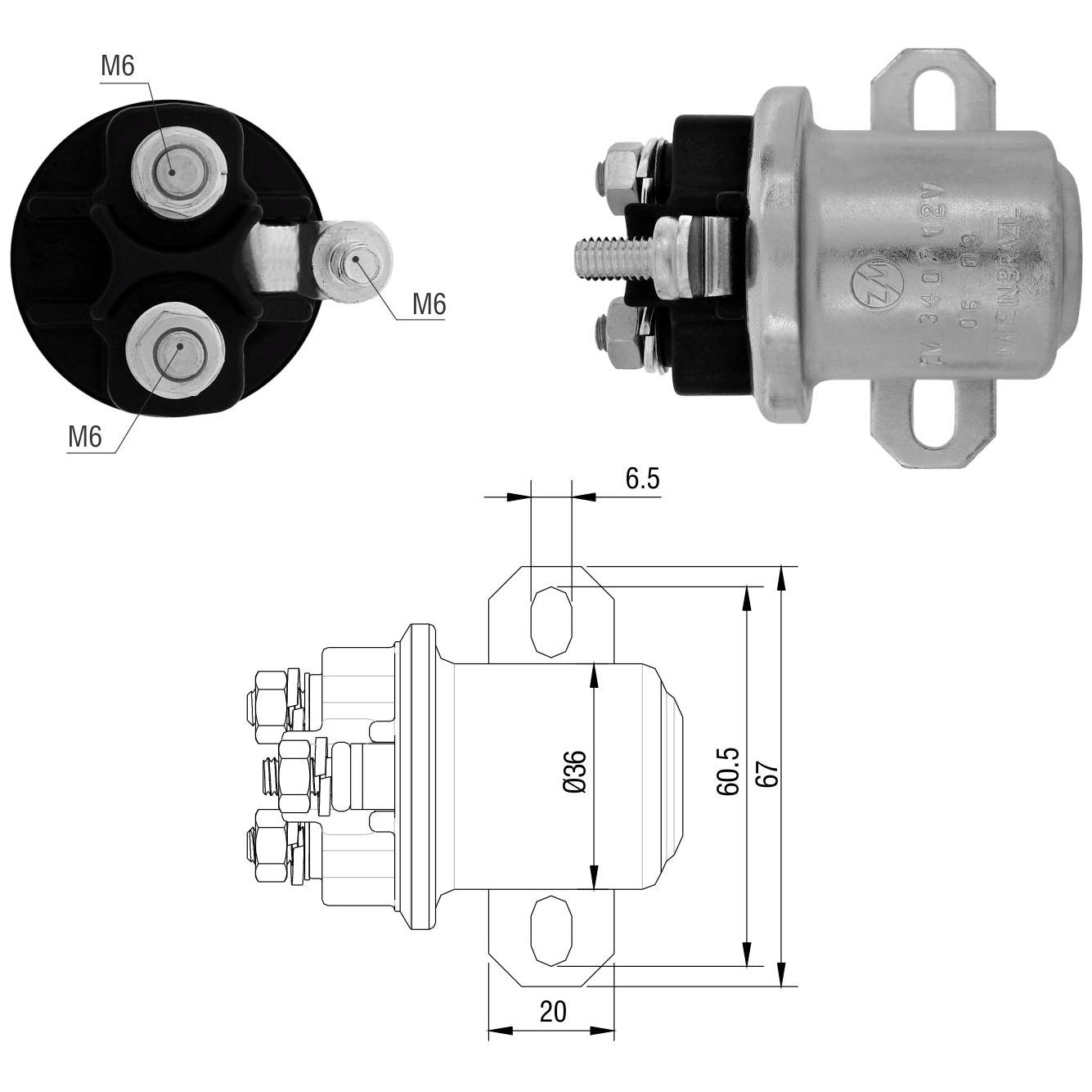 Relê Auxiliar de Partida para International Durastar - ZM - 2-407