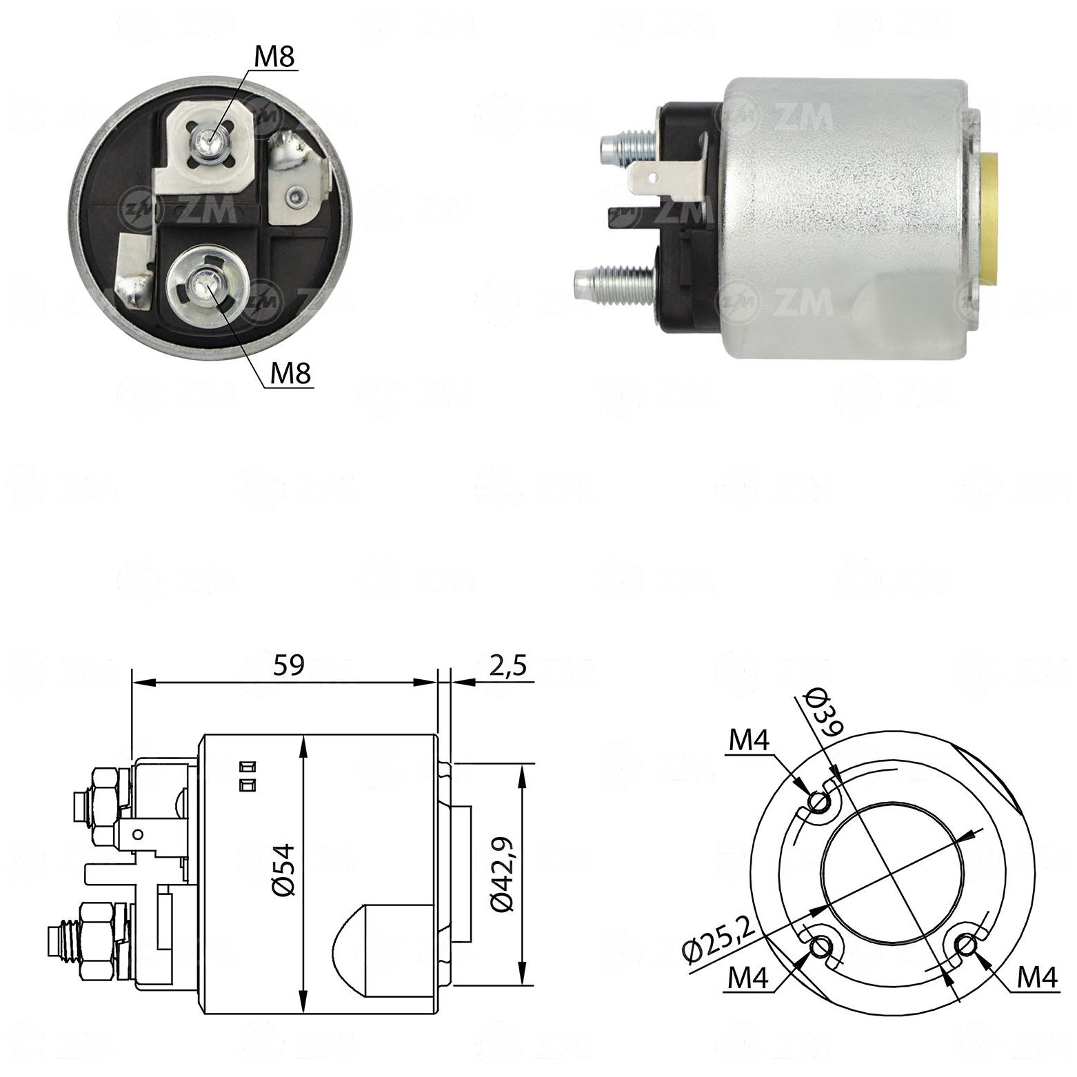 Relê Auxiliar de Partida para Renault CLIO e Kangoo - ZM - 2-491
