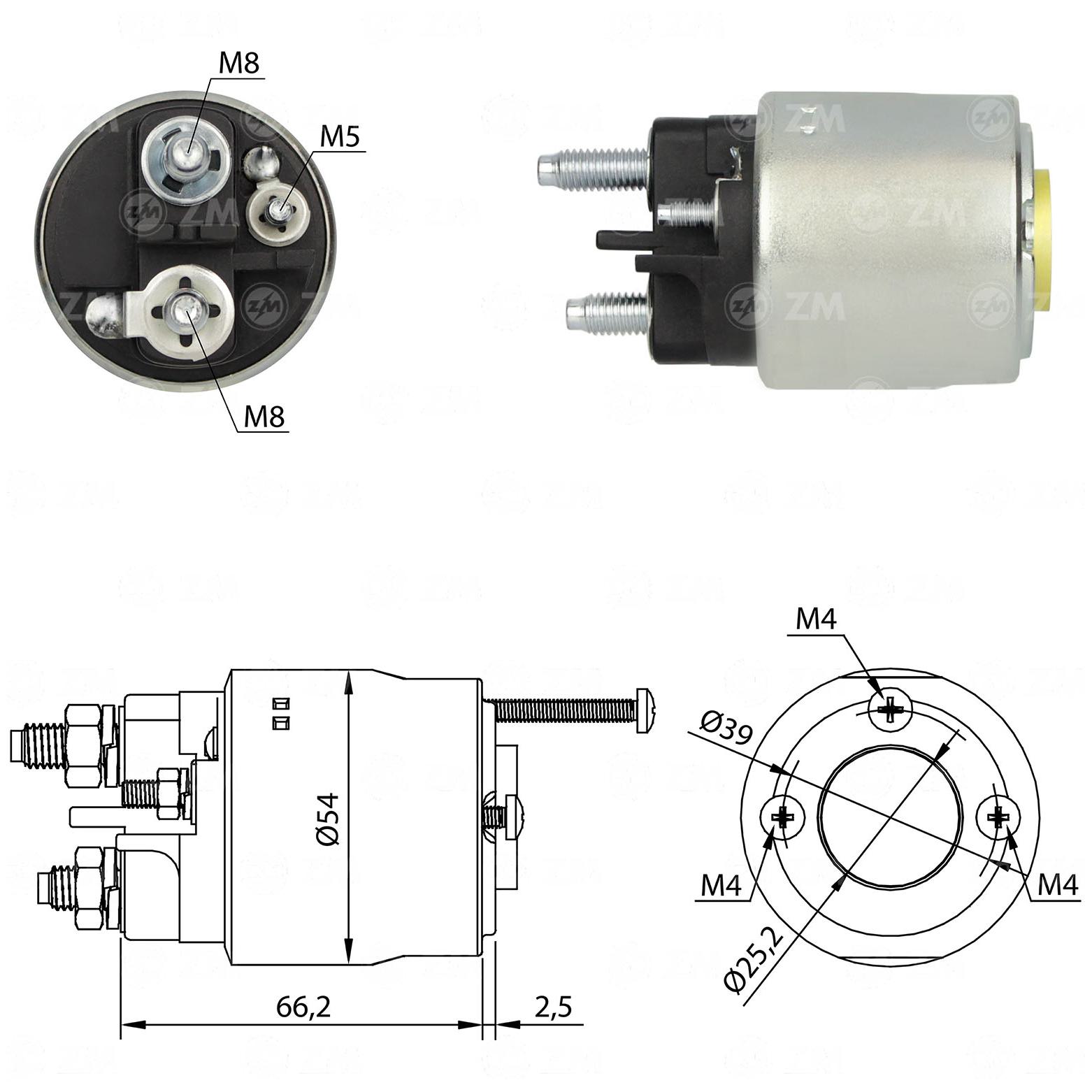 Relê Auxiliar de Partida para Renault Master - ZM - 2-496
