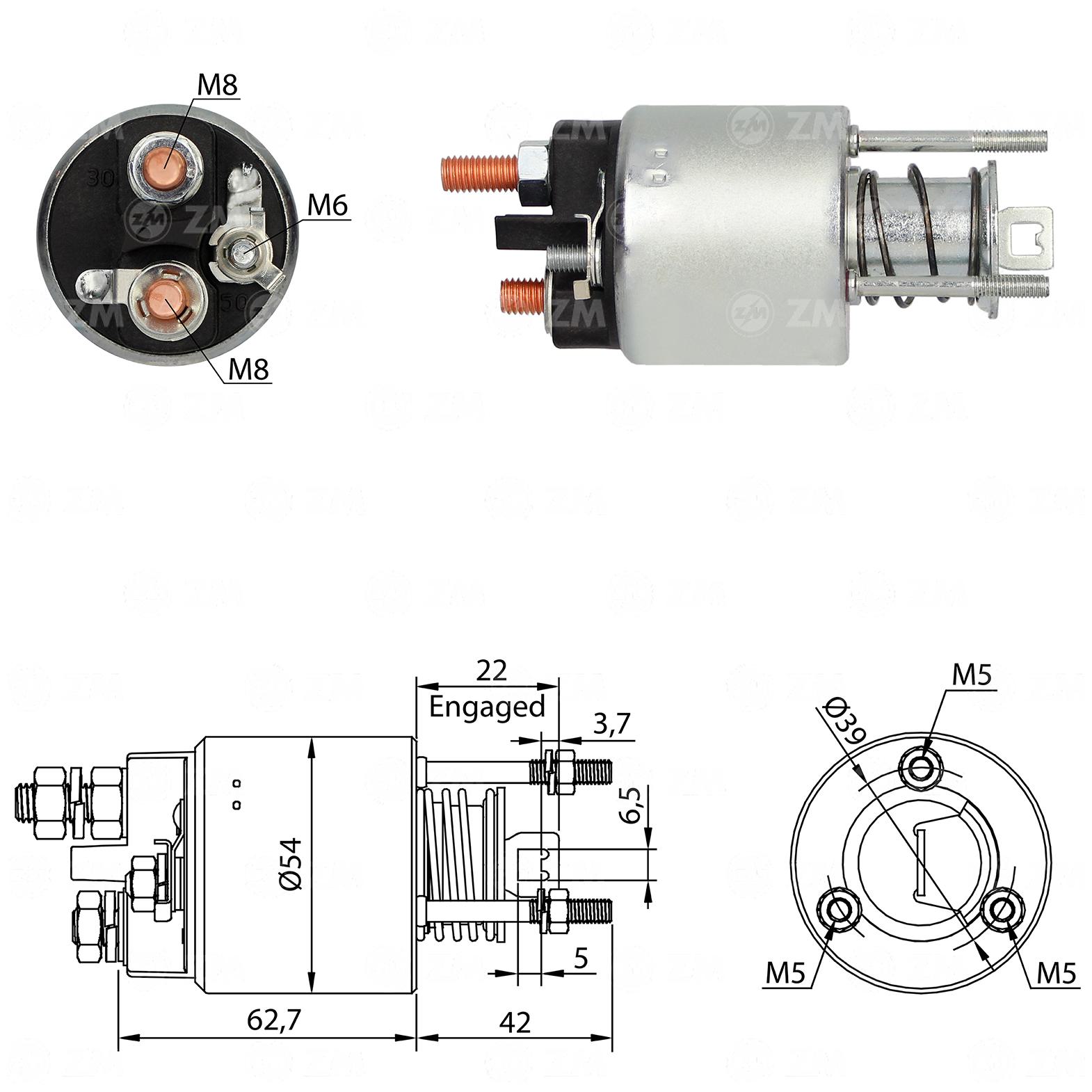 Relê Auxiliar de Partida para Fiat Brava e Palio - ZM - 2-595