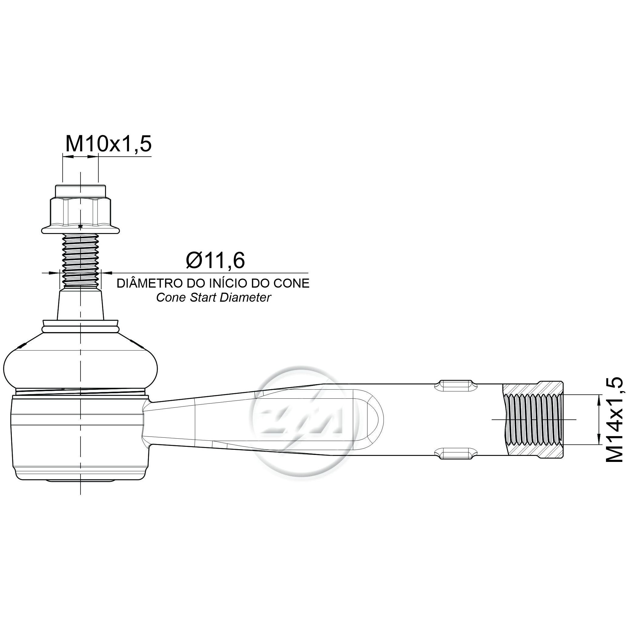 Terminal de Direção para Jeep Compass e Renegade - ZM - 270.111.09