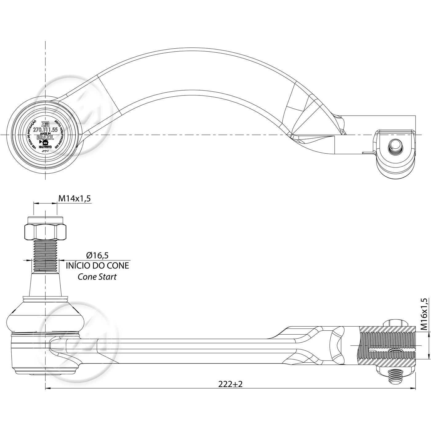 Terminal de Direção para Renault Master - ZM - 270.111.55