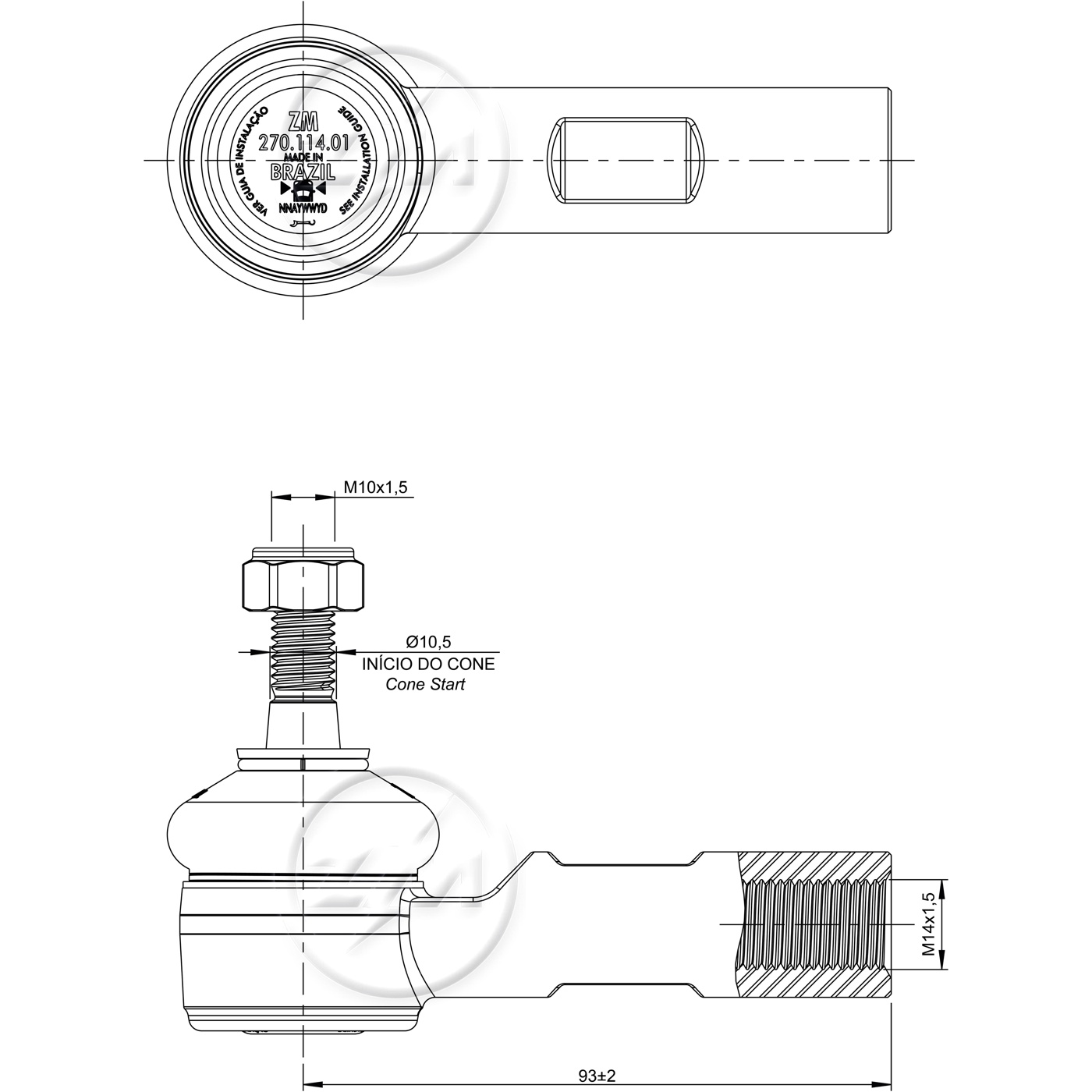 Terminal de Direção para Chevrolet Agile e Montana - ZM - 270.114.01