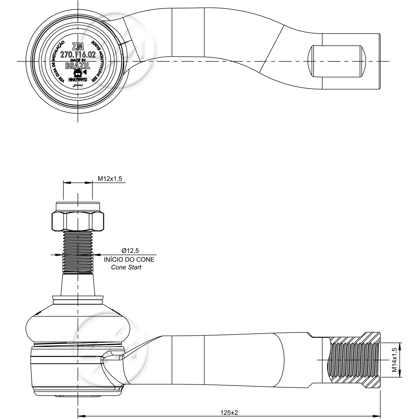 Terminal de Direção para Toyota YARIS - ZM - 270.116.02