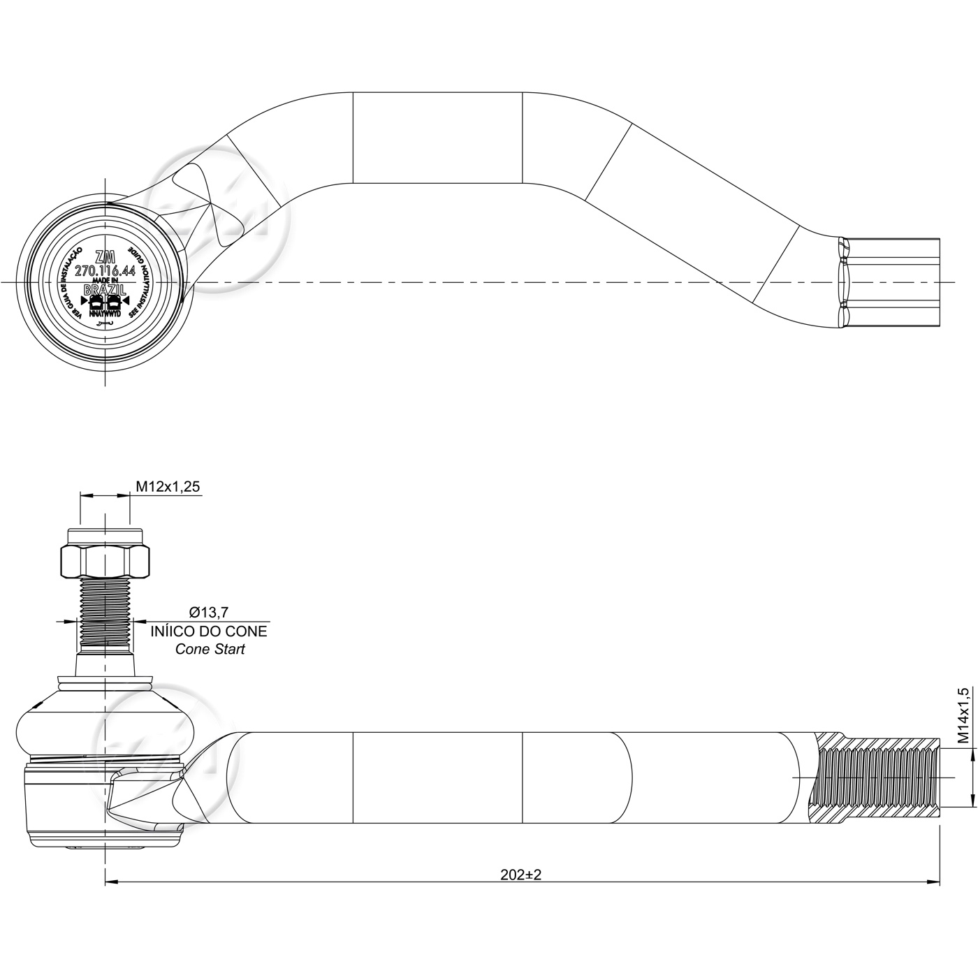 Terminal de Direção para Honda Civic - ZM - 270.116.44