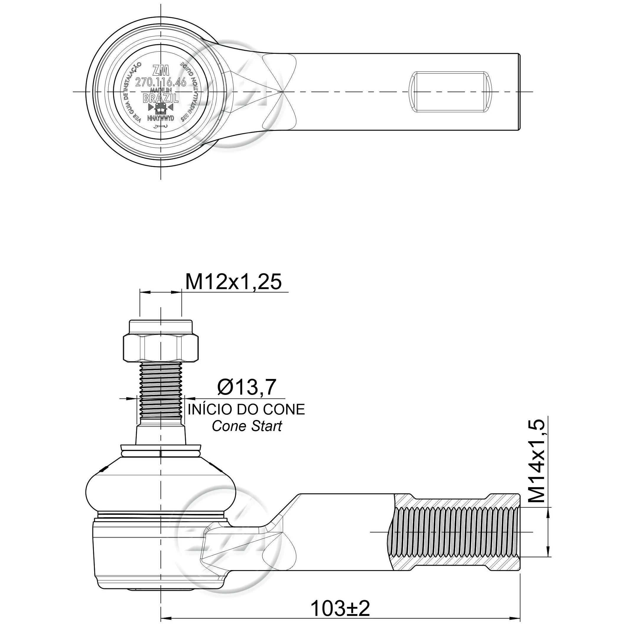 Terminal de Direção para Honda CR-V - ZM - 270.116.46