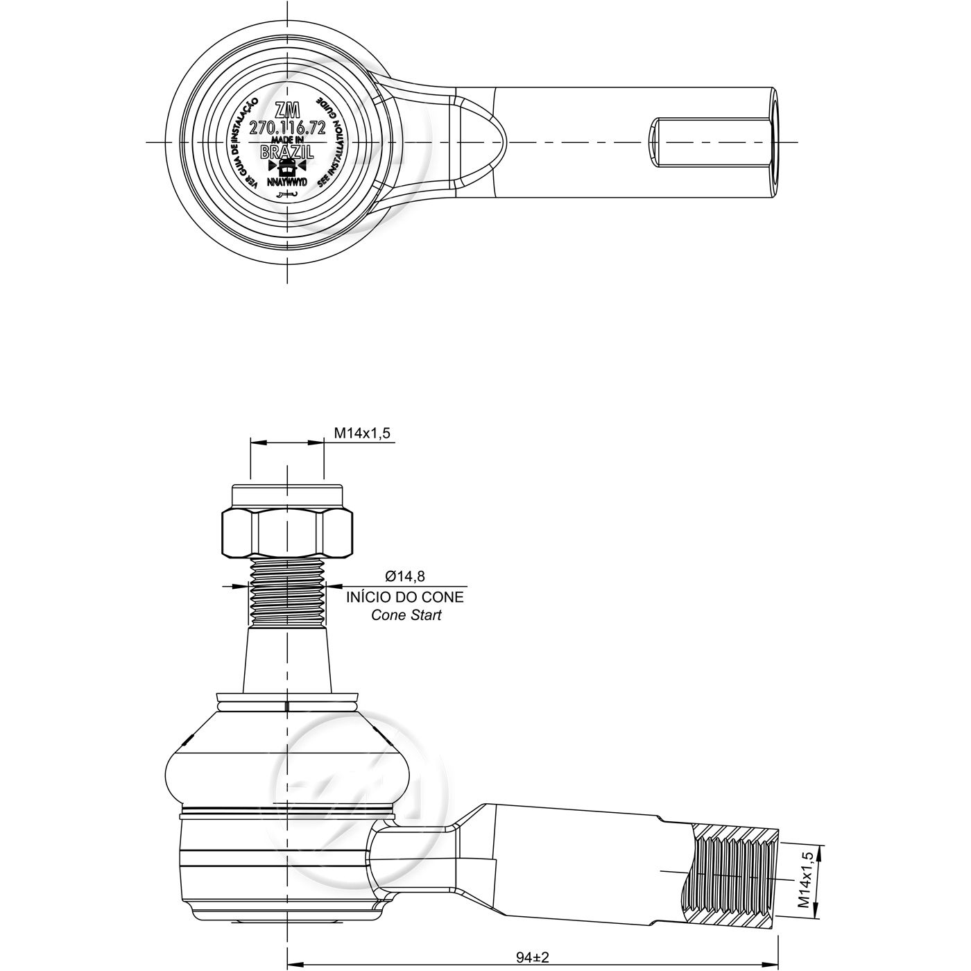 Terminal de Direção para Nissan Frontier - ZM - 270.116.72