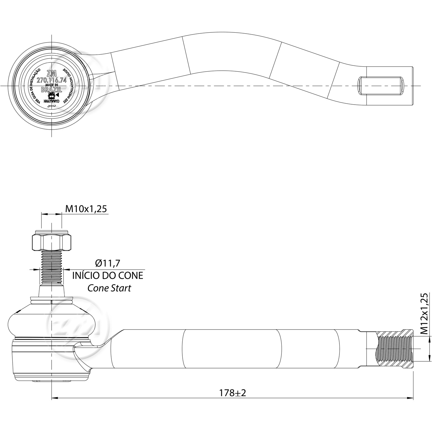 Terminal de Direção para Nissan Versa - ZM - 270.116.74
