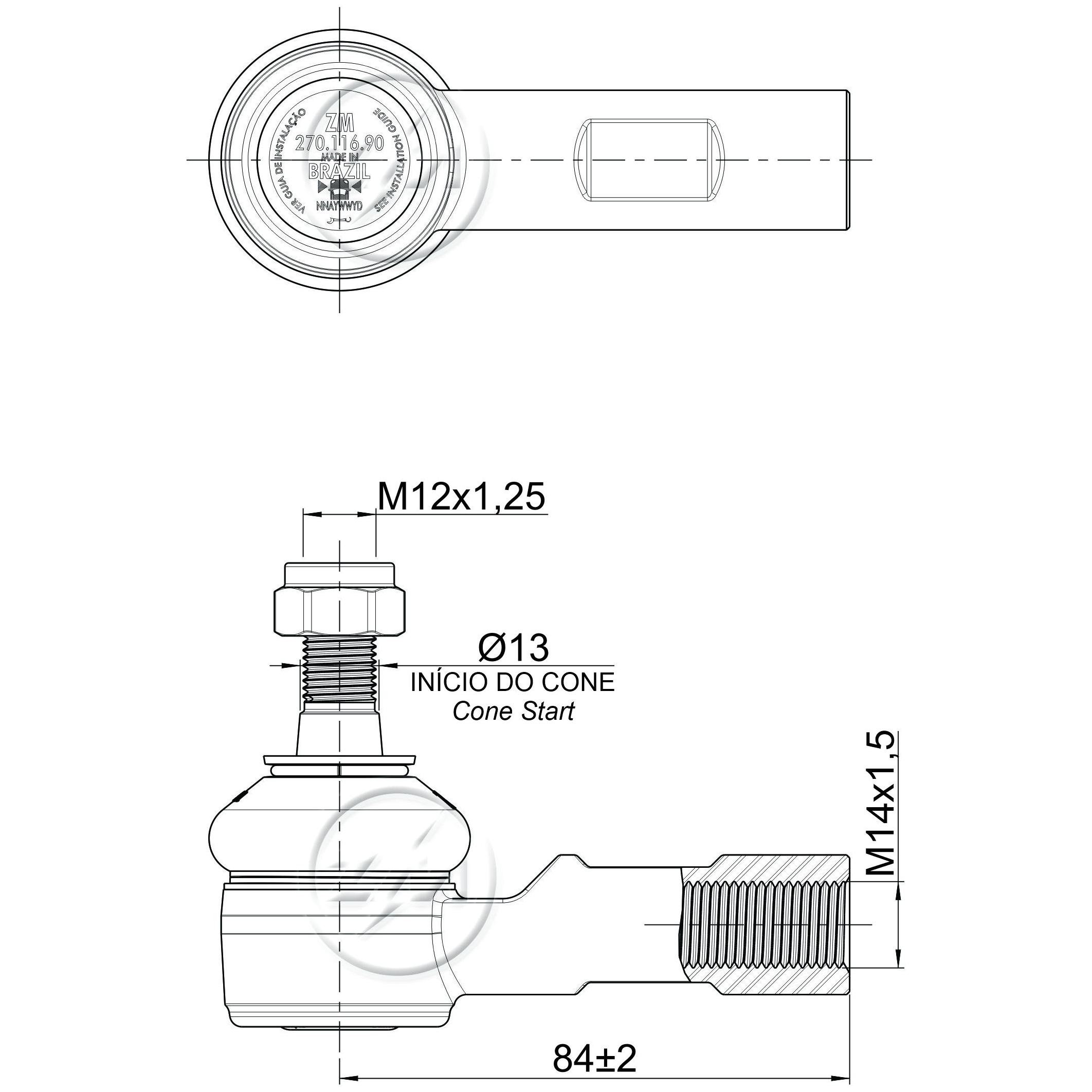Terminal de Direção para Suzuki Grand Vitara e SX4 - ZM - 270.116.90