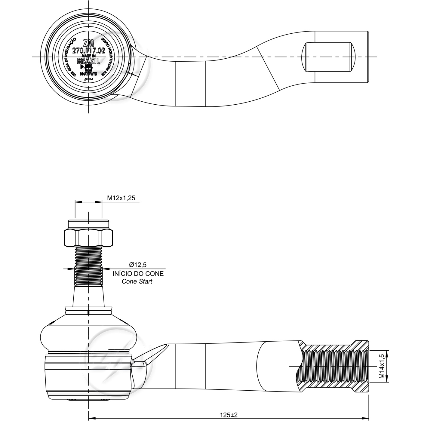 Terminal de Direção para Toyota YARIS - ZM - 270.117.02