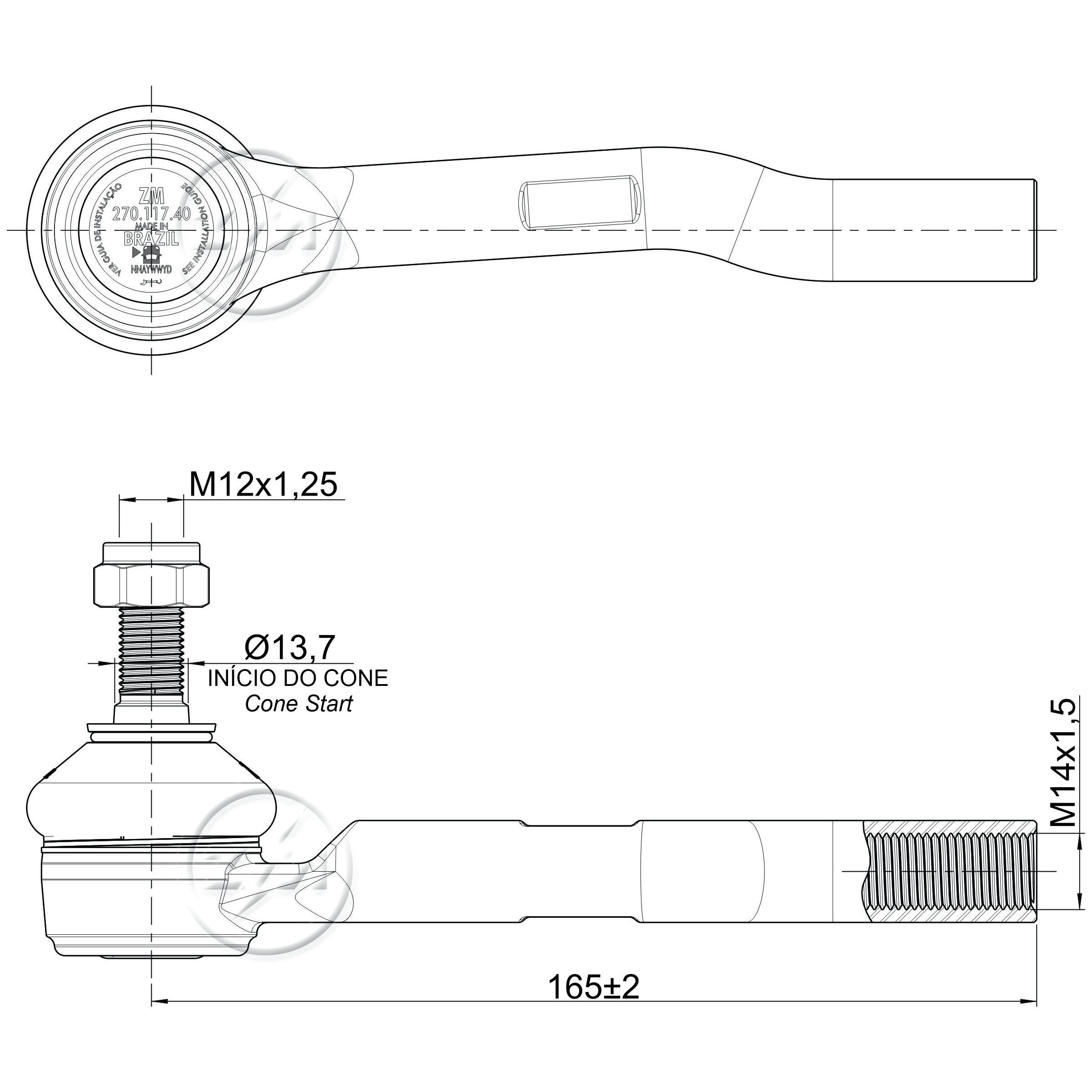 Terminal de Direção para Honda HR-V - ZM - 270.117.40
