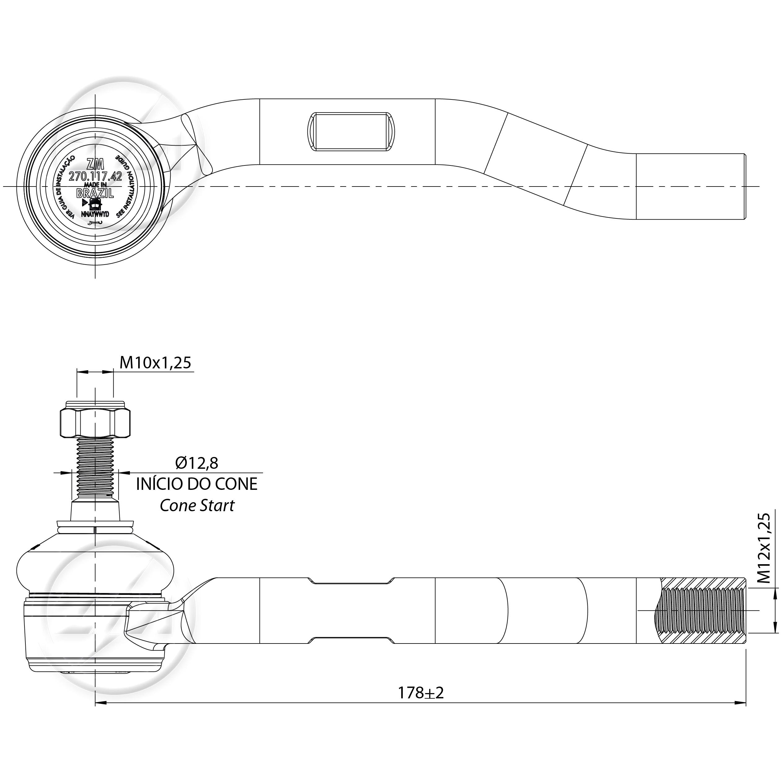 Terminal de Direção para Honda FIT - ZM - 270.117.42