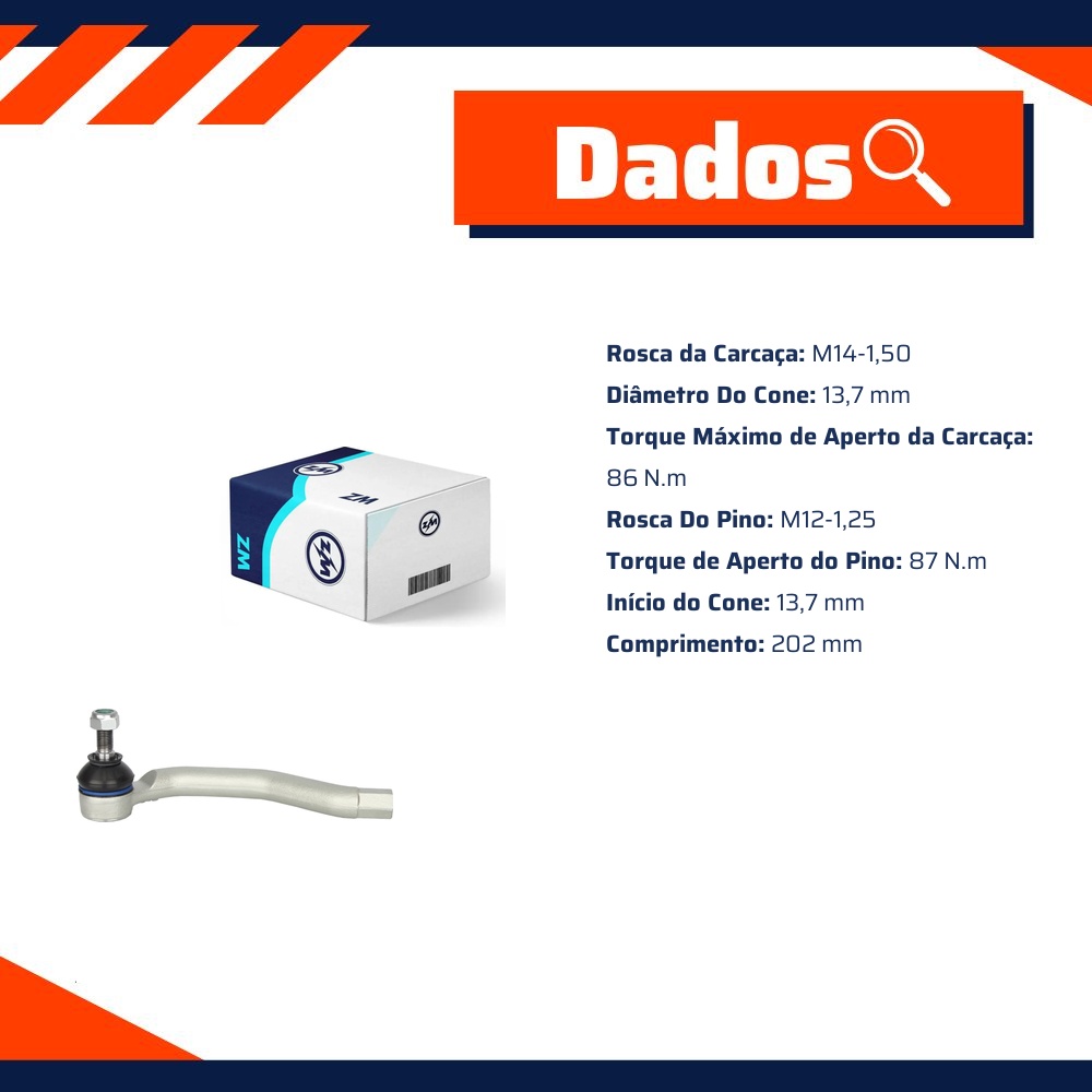 Terminal de Direção para Honda Civic - ZM - 270.117.44