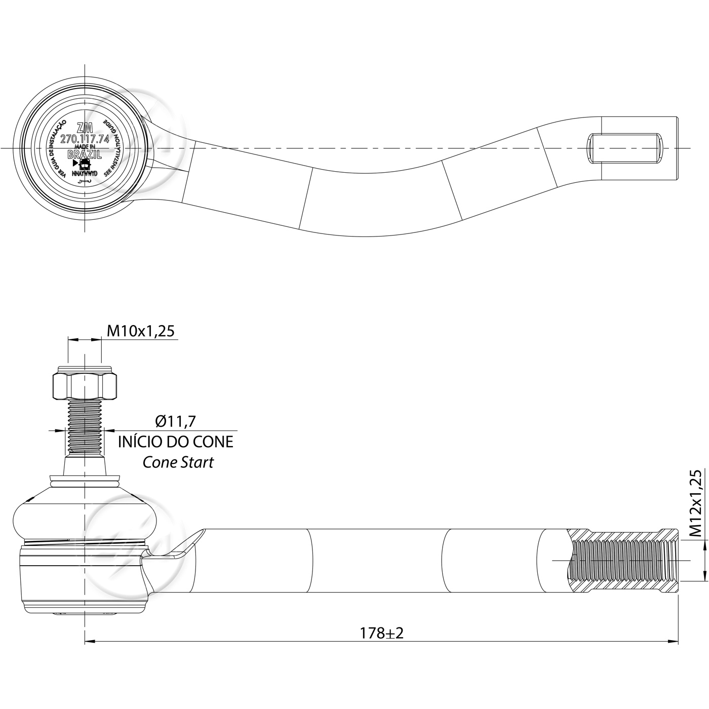 Terminal de Direção para Nissan Versa - ZM - 270.117.74