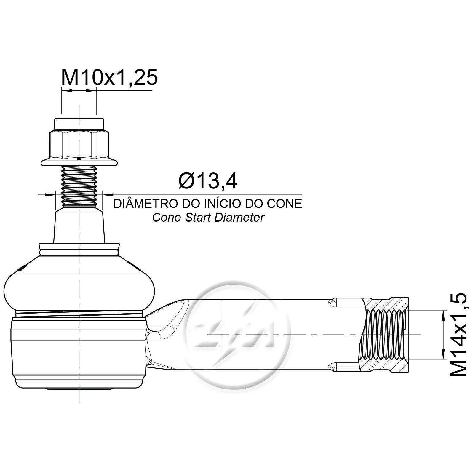 Terminal de Direção para Hyundai HB20 e HB20S - ZM - 270.119.01