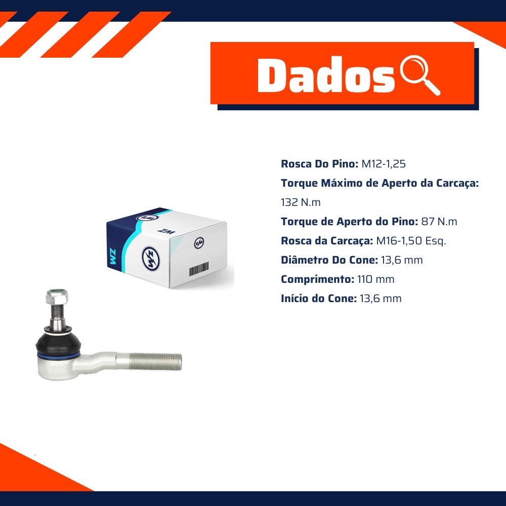 Terminal de Direção para Mitsubishi L200 - ZM - 270.136.70