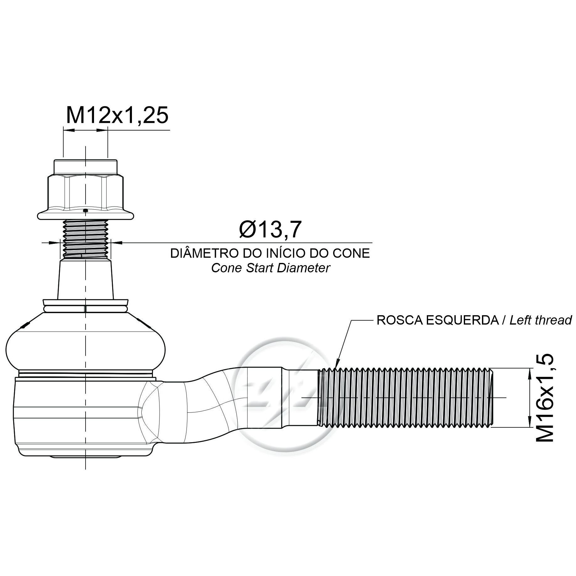 Terminal de Direção para Mitsubishi L200 - ZM - 270.136.70