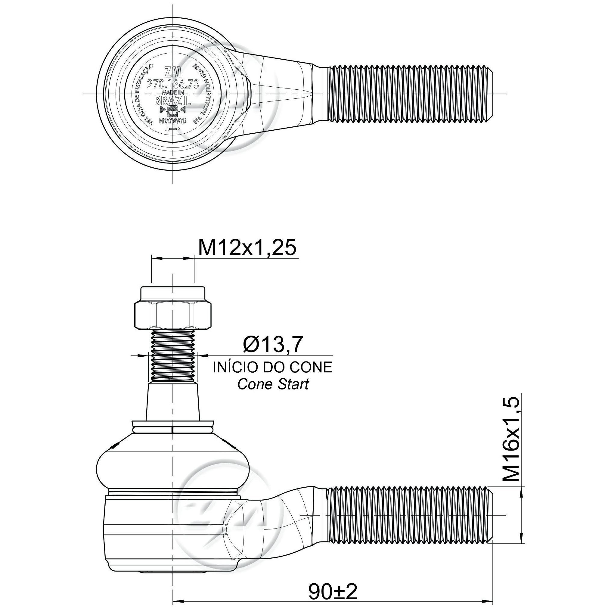 Terminal de Direção para Hyundai Galloper - ZM - 270.136.73