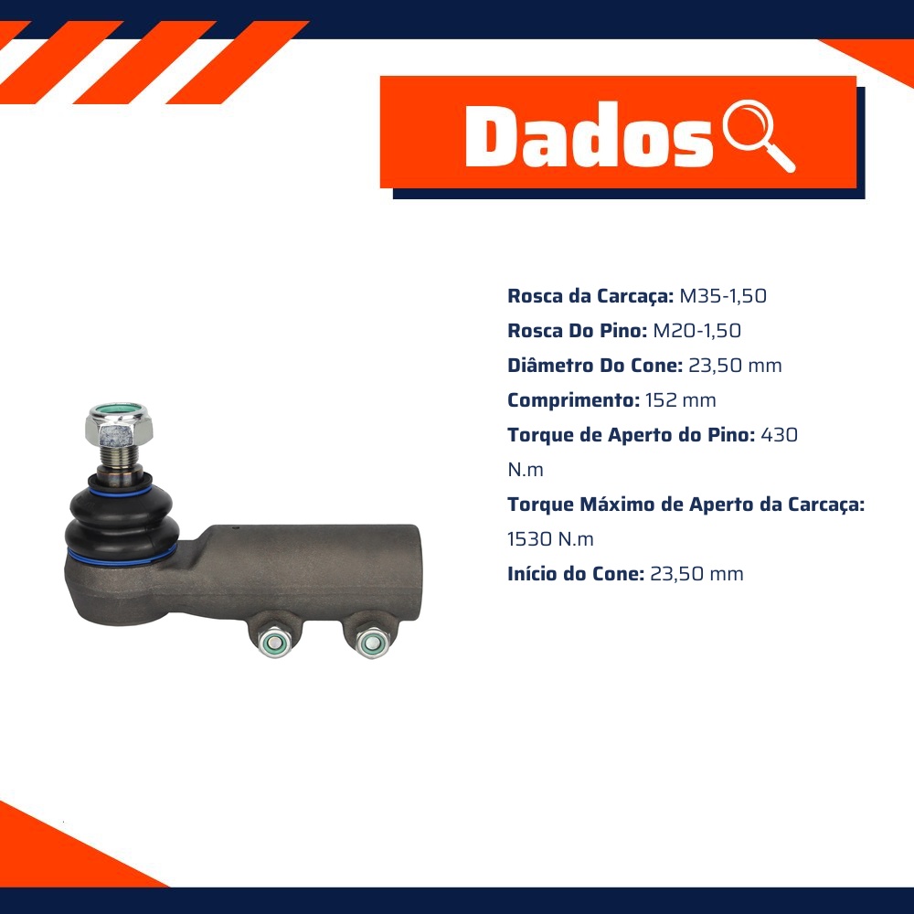 Terminal de Direção para Mercedes-Benz O-371 - ZM - 270.517.01