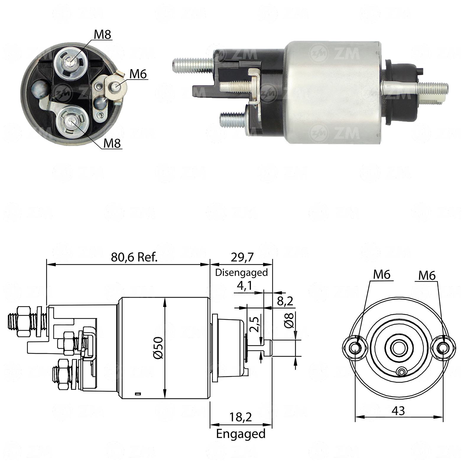 Relê Auxiliar de Partida para Mercedes-Benz C 200 e C 200 Touring - ZM - 2-708