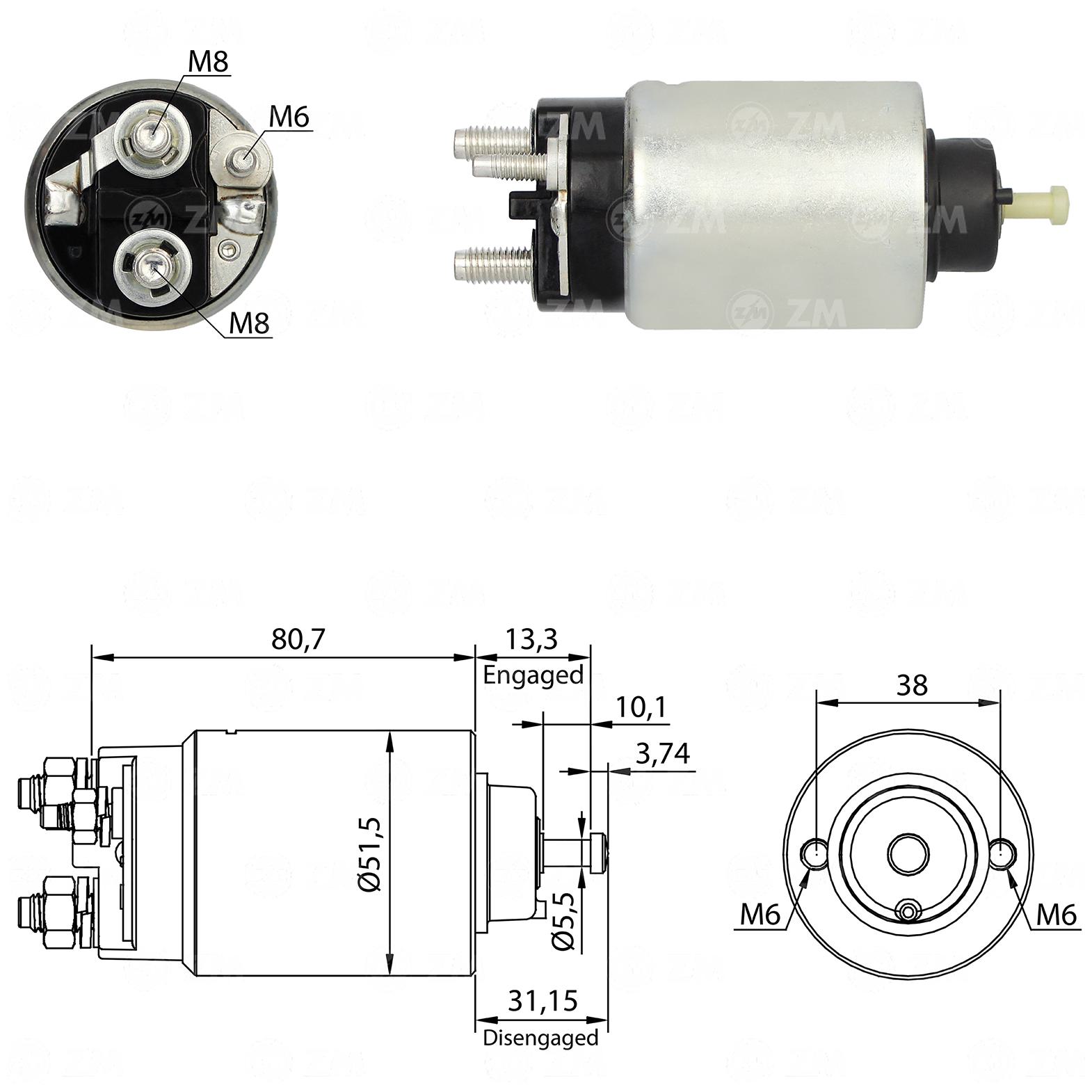 Relê Auxiliar de Partida para Ford Mustang - ZM - 2-762