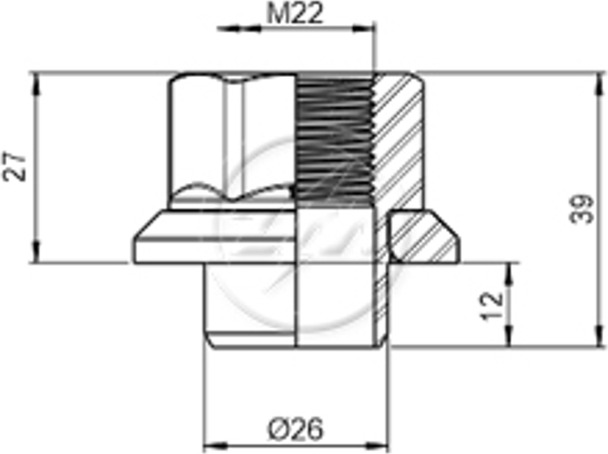 1 Porca Centralizadora Roda M22x1,5xCH33 - ZM - 2902245