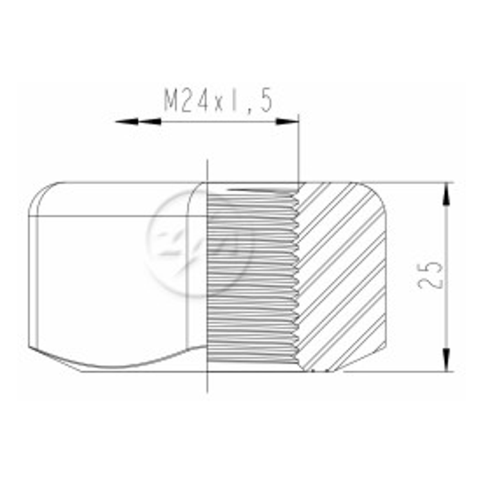Kit 50 Porca Esteira Trator M24-1,5 x CH36 x H25 - ZM - 2902450