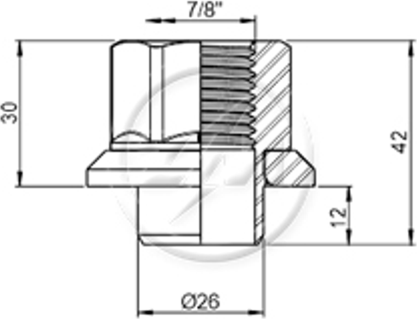 Kit 25 Porca Centralizadora Roda 7/8"xCH1,5/16" - ZM - 2978041