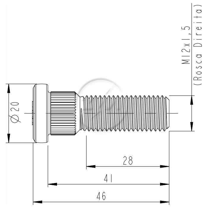 Parafuso de Roda M12-1,5 X 41/46 Caixa com 80 Unidades para Hyundai H 100 - ZM - 30.012.10
