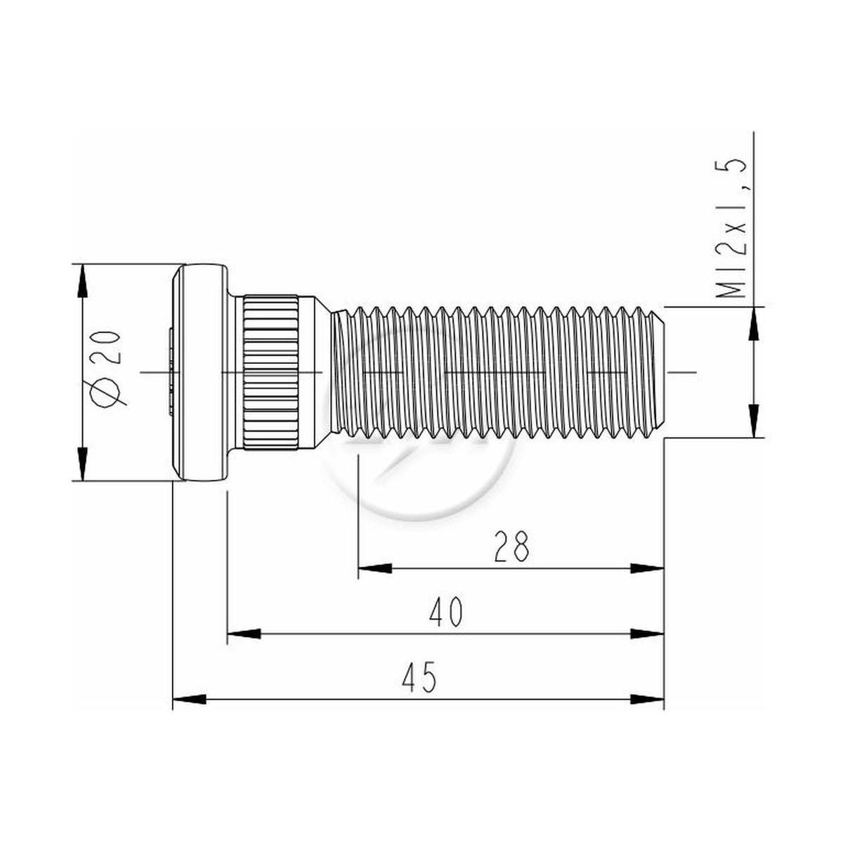 Kit 80 Parafuso de Roda M12-1,5 x 40/45 - ZM - 30.012.25