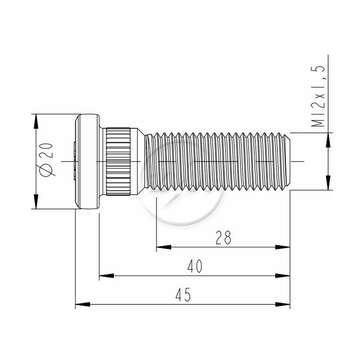 Kit 80 Parafuso de Roda M12-1,5 x 40/45 - ZM - 30.012.26