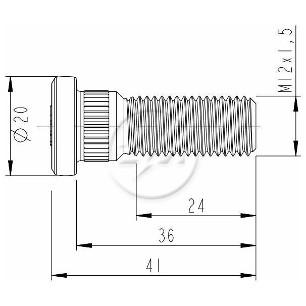 Parafuso de Roda M12-1,5 X 36/41 Caixa com 80 Unidades para Toyota Corolla e Fielder - ZM - 30.012.28