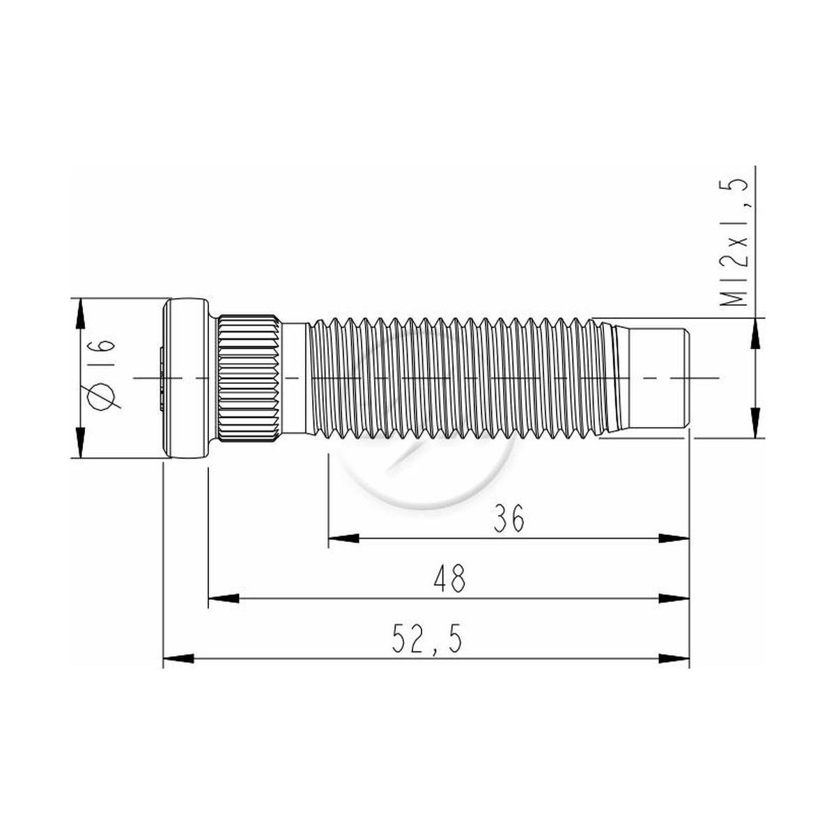 Parafuso de Roda M12-1,5 X 48/52,5 Caixa com 80 Unidades para Chevrolet S10 - ZM - 30.012.58