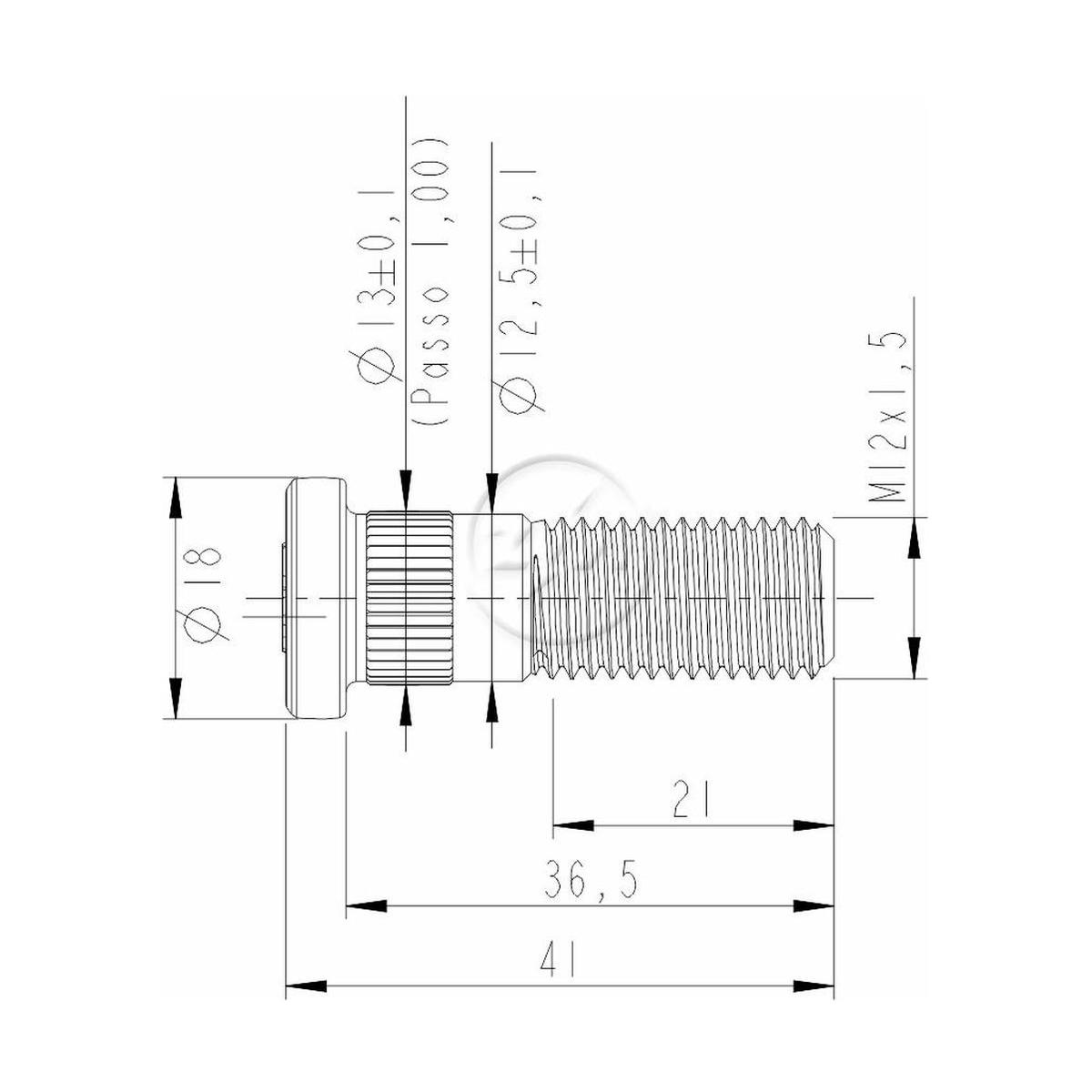 Kit 80 Parafuso de Roda M12-1,5 x 37/41 - ZM - 30.012.65