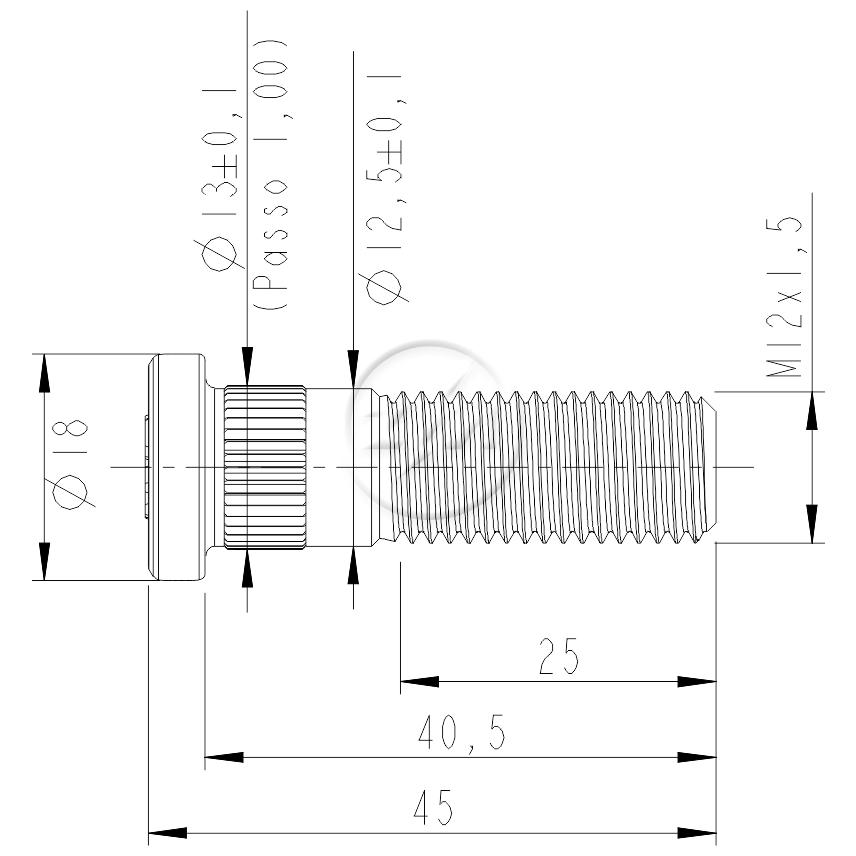 Kit 50 Parafuso de Roda M12-1,5 x 41/45 - ZM - 30.012.66