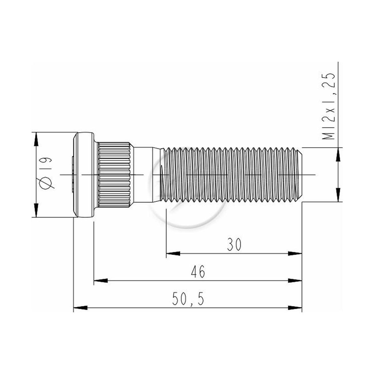 Parafuso de Roda M12-1,25 X 46/50,5 Caixa com 80 Unidades para Nissan Frontier - ZM - 30.012.76
