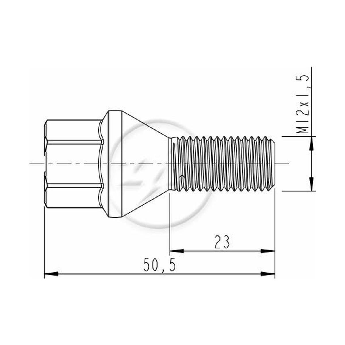 Kit 80 Parafuso de Roda M12-1,5 x 23/50,5 x CH17 - ZM - 3001282