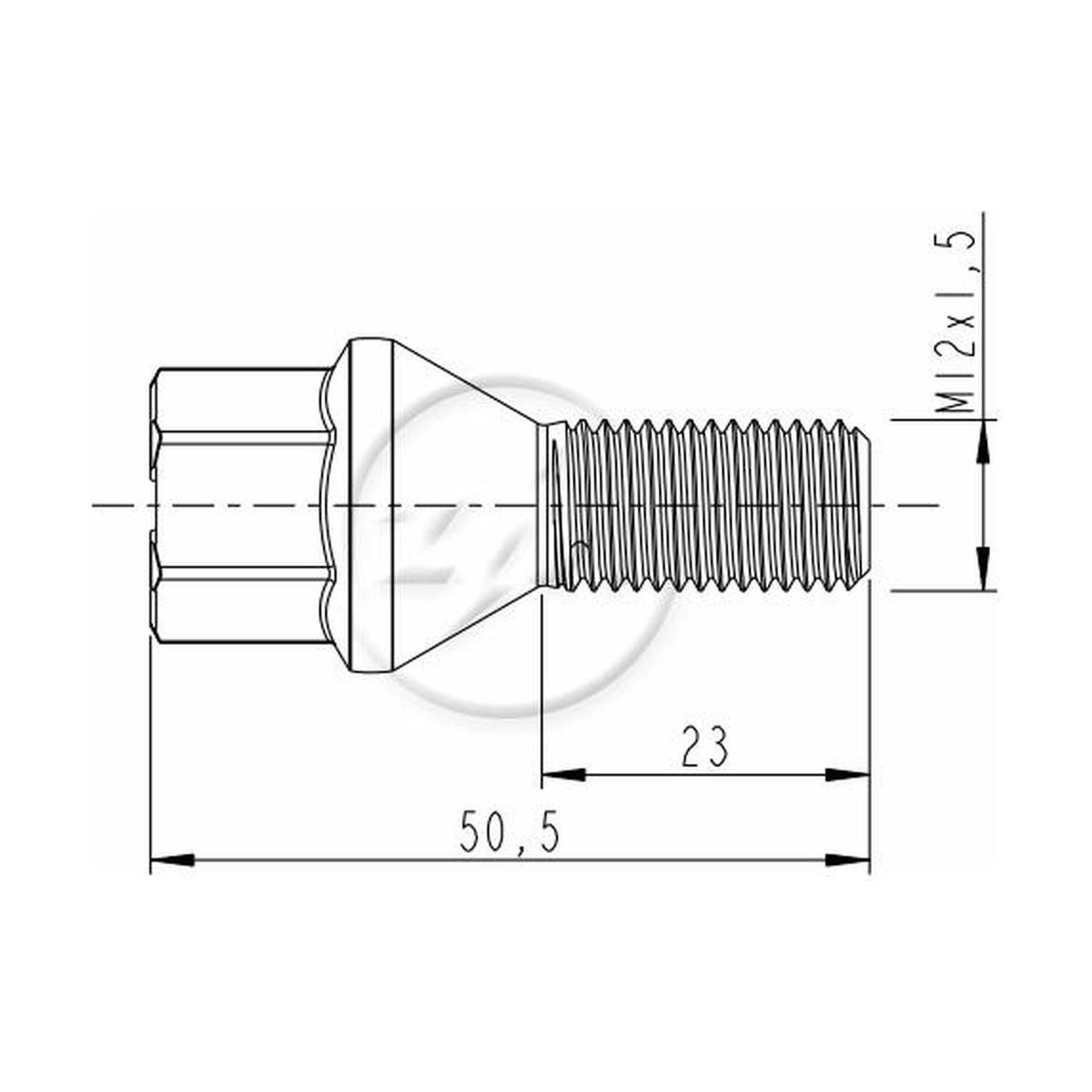 Kit 80 Parafuso de Roda M12-1,5 x 23/50,5 x CH17 - ZM - 3001283
